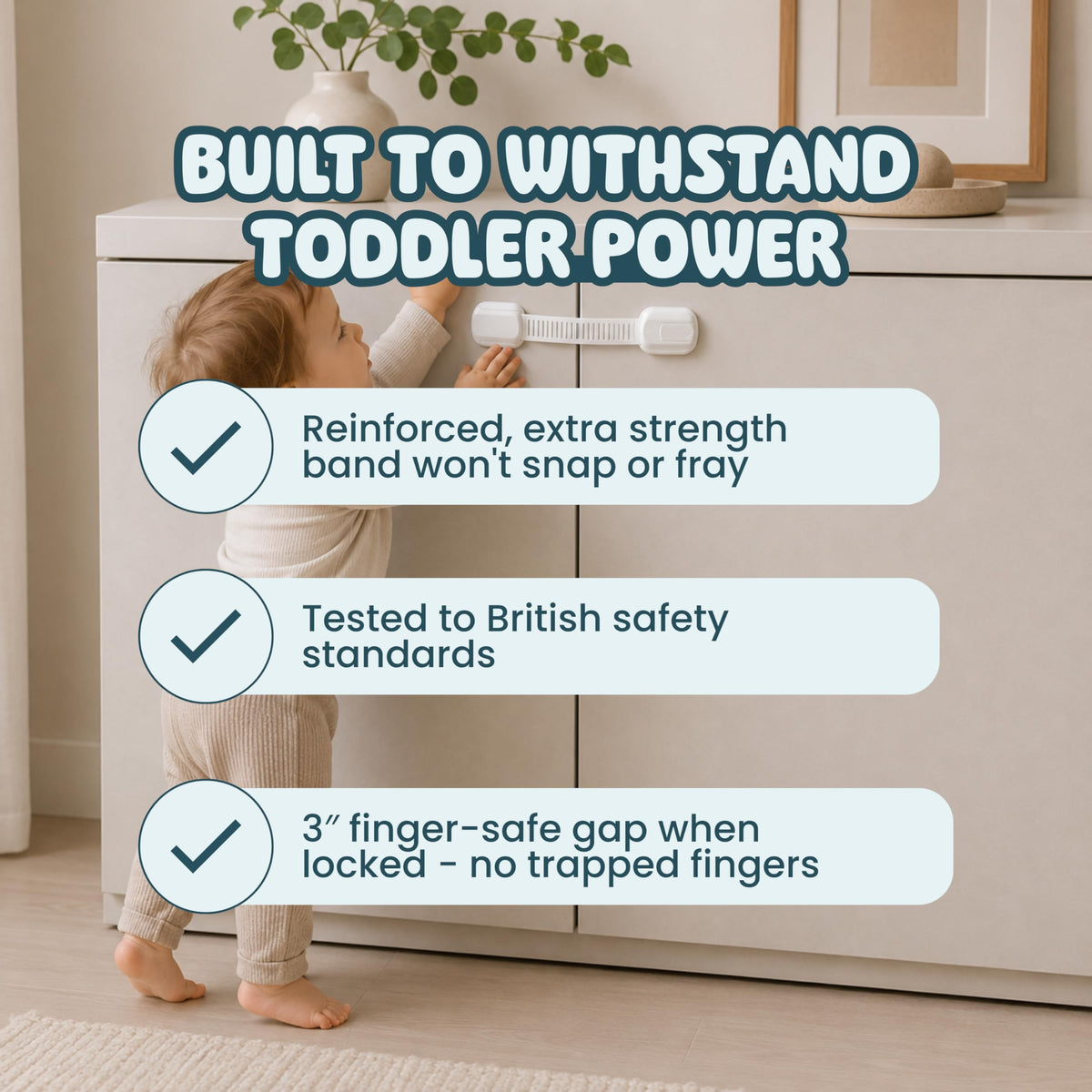 BooBoo Baby 10 Pack Premium Child Locks for Kitchen Cupboards