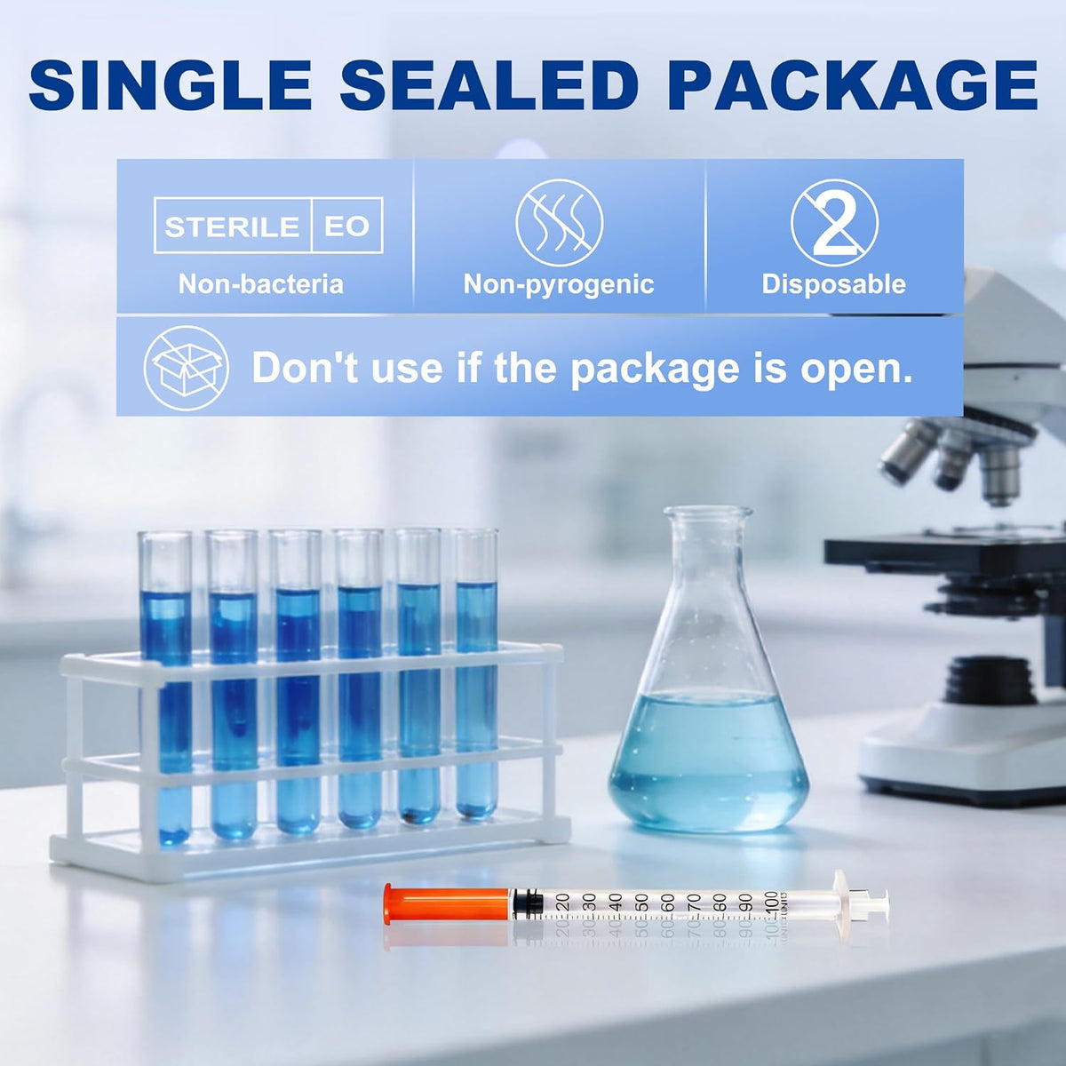1ml Plastic 31G 8mm 20 Pack Measuring Dispenser, U-100 1cc