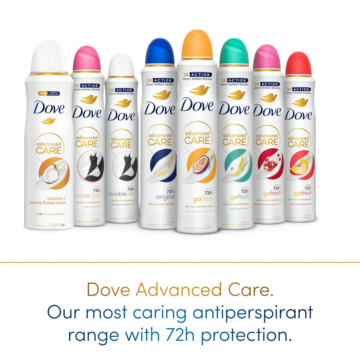 Dove Advanced Care Original Anti-perspirant Deodorant Spray with Triple Moisturising technology aerosol for 72 hours of protection 100 ml