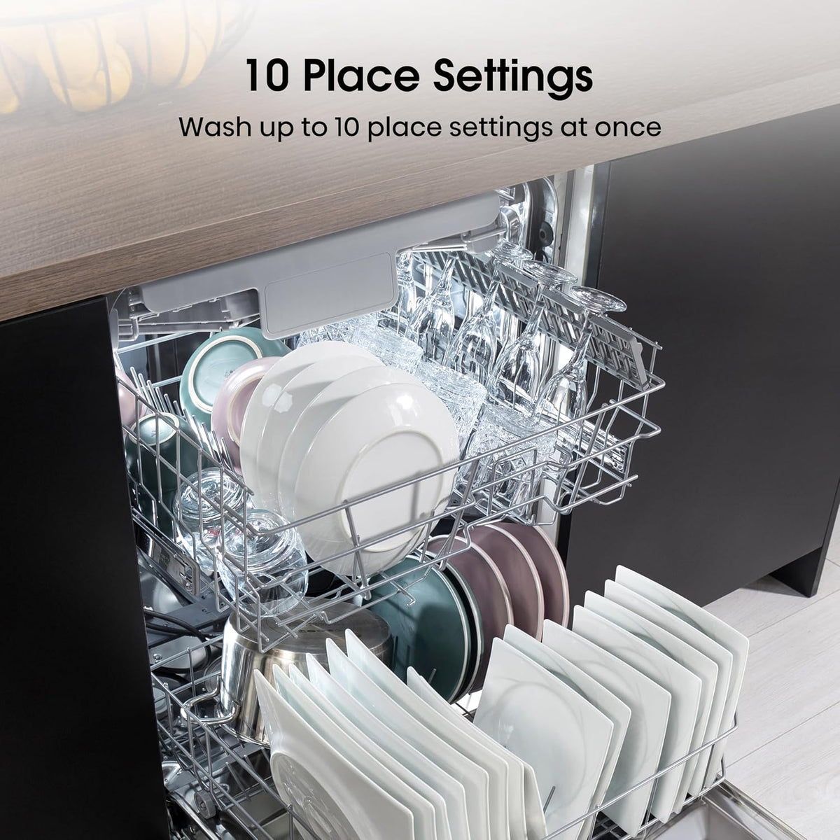 Hisense HS523E15WUK Slimline 10 Places Free Standing Dishwasher White with 30 Minutes Quick Wash [Energy Class E]
