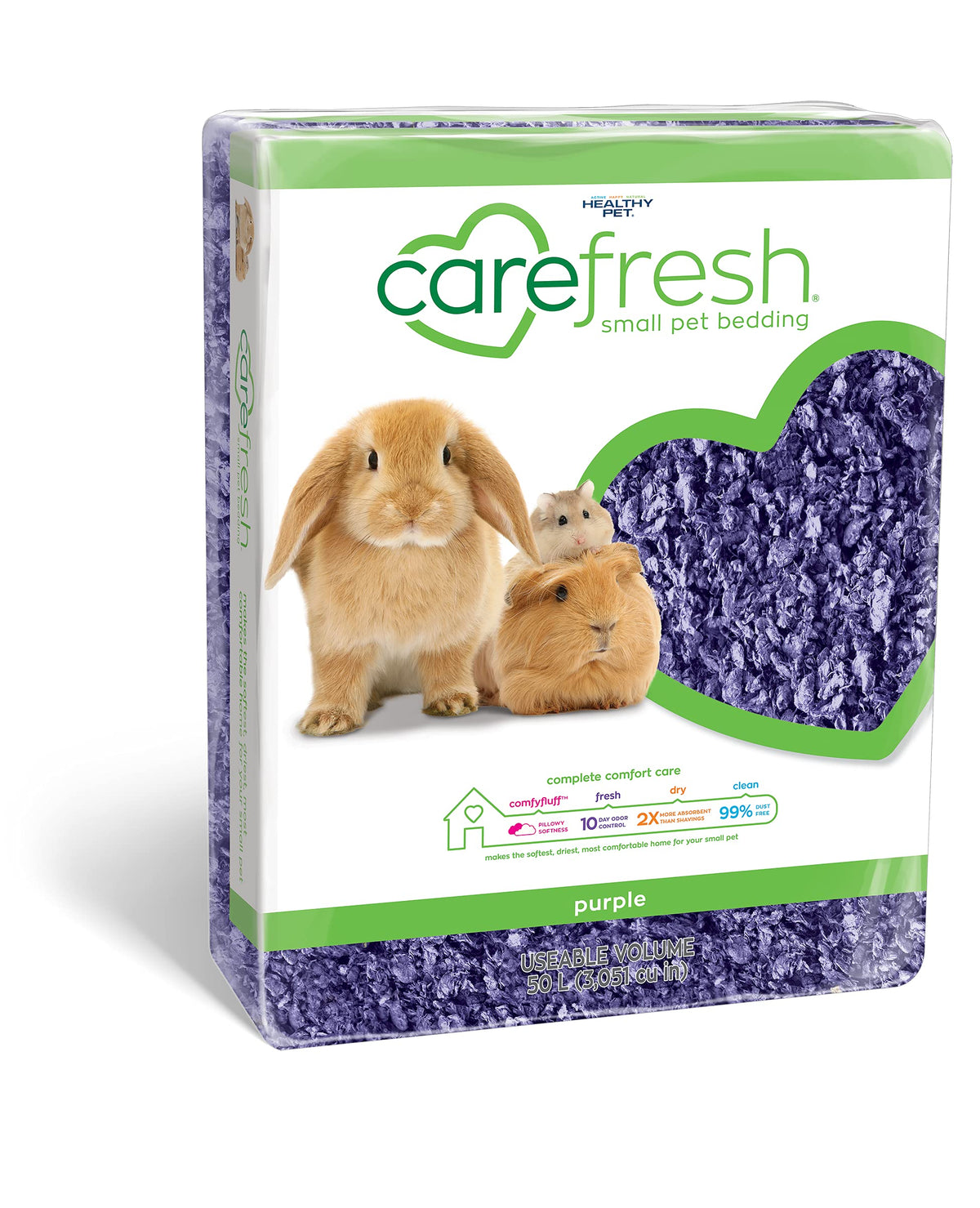 Carefresh 99% Dust-Free White Natural Paper Small Pet Bedding with Odor Control, 10L, White