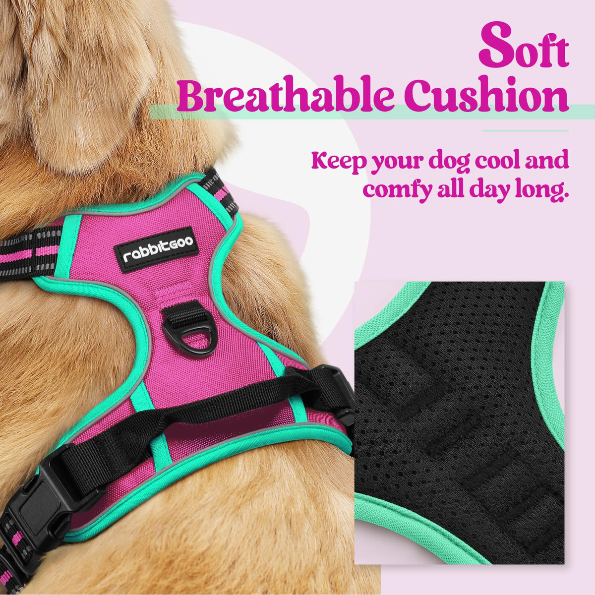 rabbitgoo Dog Harness Large Dog, No Pull Vest with Front Clip & Handle