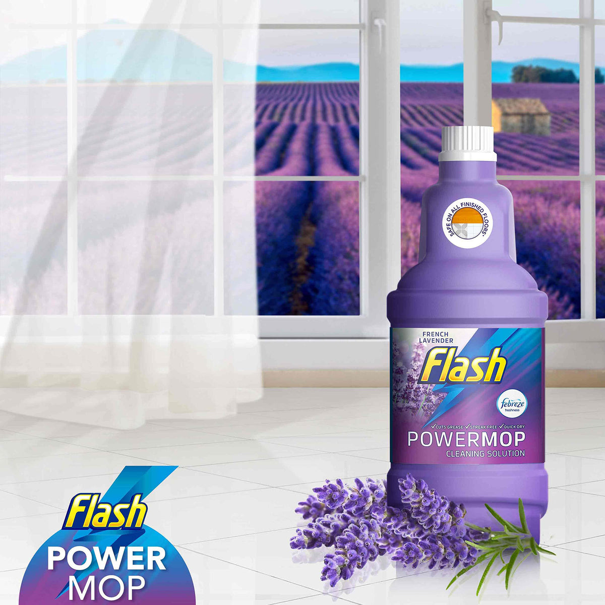 Flash Power Spray Mop Floor Cleaner Liquid Citrus 4x1.25L
