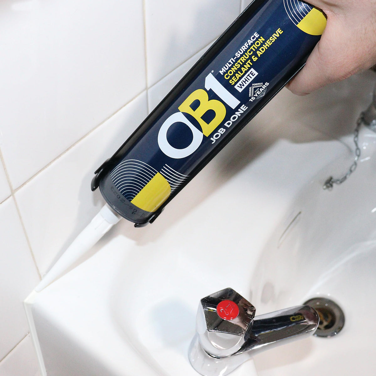 OB1 Clear Multi-Surface Construction Sealant & Adhesive, 290ml 2in1 formula