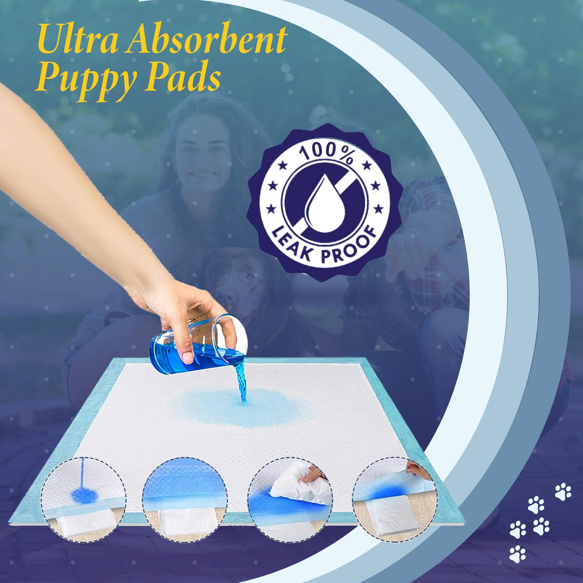 TBM Puppy Pads Large Size Pack of 100 60x 60 super Absorbent Puppy Training Pads Anti Slip Dog training pads - No Leaking Quick Dry Dog Pads