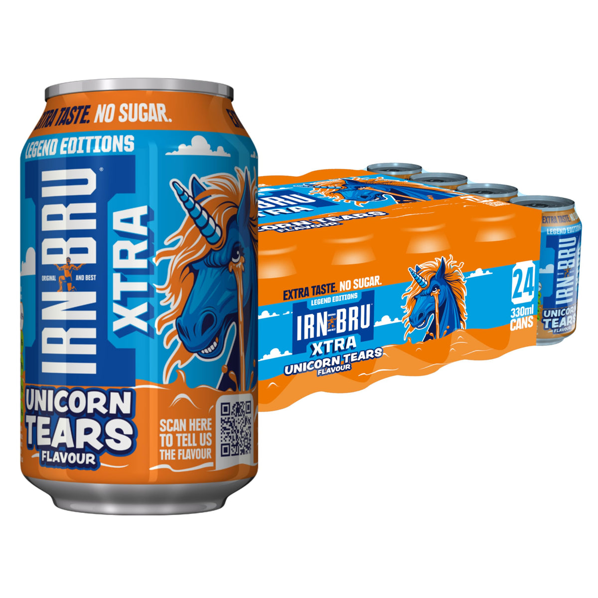 IRN-BRU Carbonated Soft Drink, 24 Pack, 330ml Cans