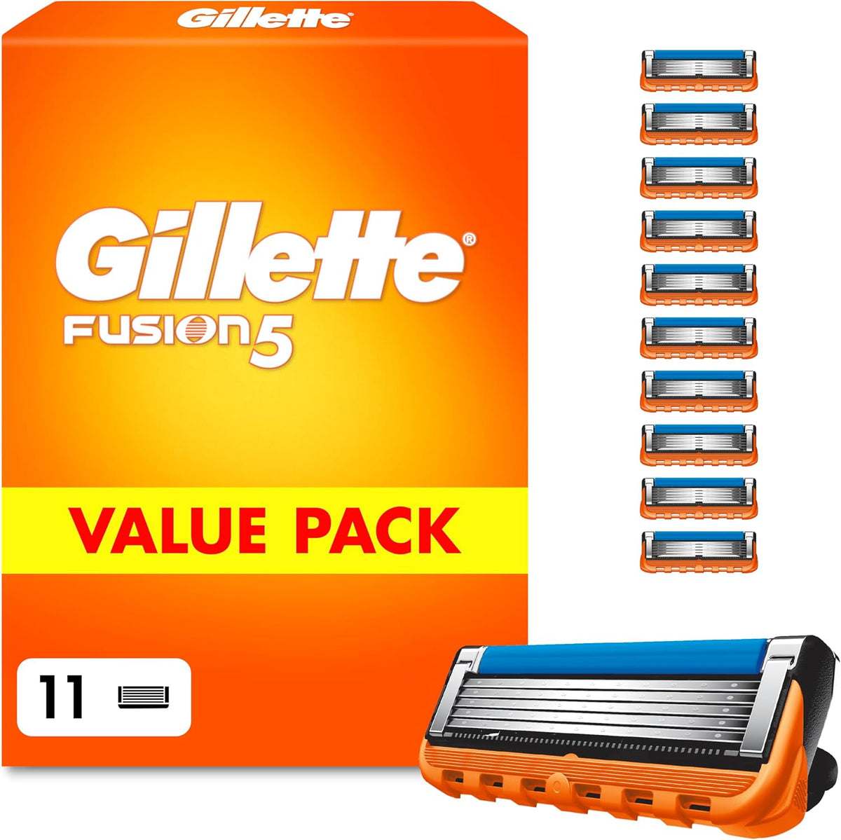 Gillette Fusion5 Razor Blade Refills for Men, 11 Count