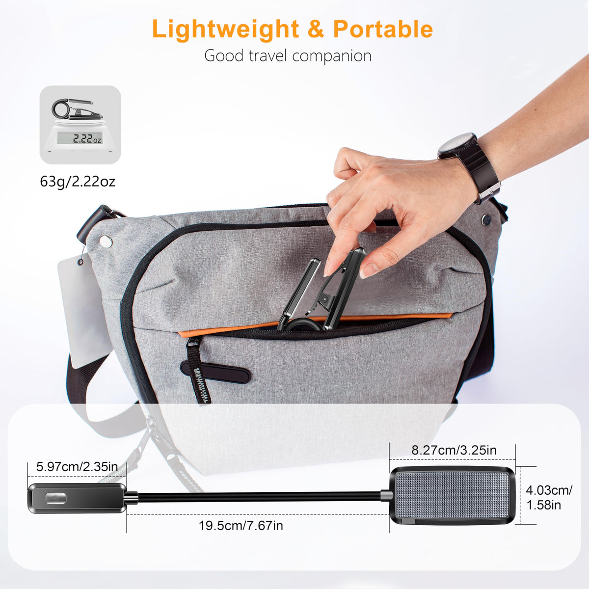 Gritin 9 LED Rechargeable Book Light for Reading in Bed-Stepless Dimming
