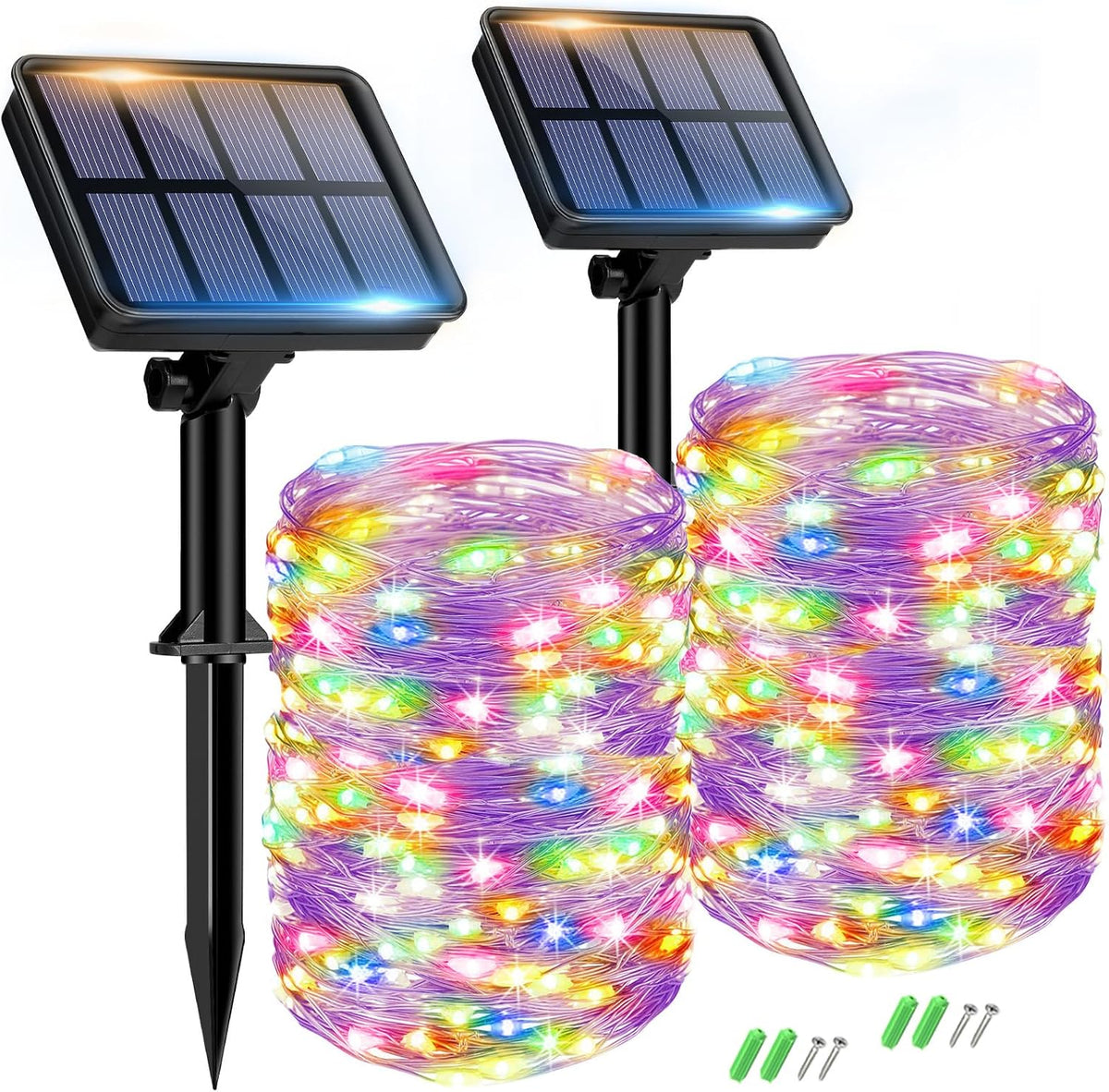btfarm 2 Pack Solar String Lights Outdoor Garden, 15M/50FT 150 LED