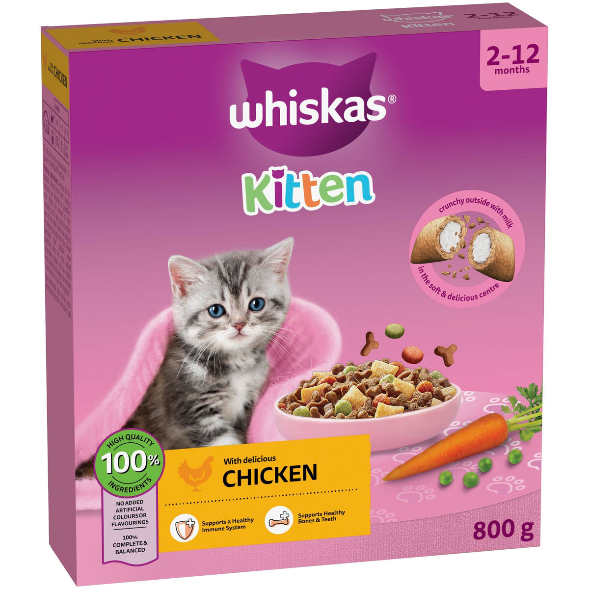 Whiskas Junior Chicken 7 kg Bag, Kitten Cat Dry Food - Pack May Vary
