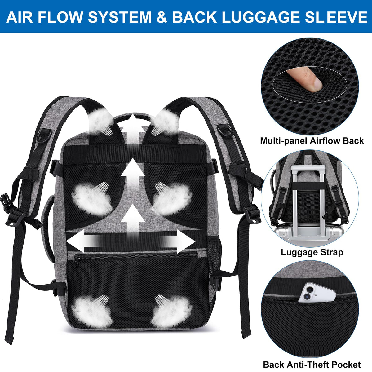 Ryanair Cabin Bags 40x30x20 Underseat 24L Small Travel Backpack Cabin Size