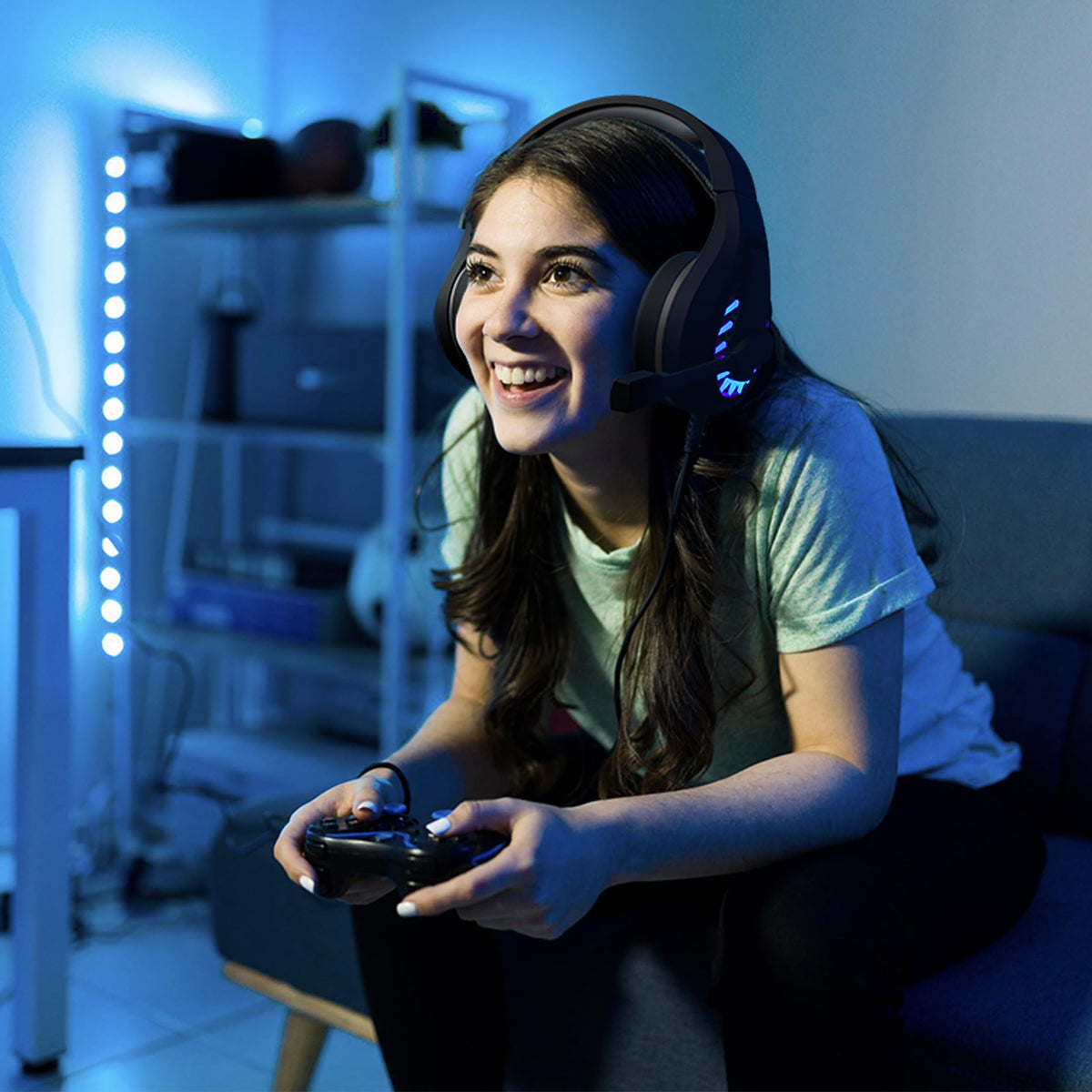 Orzly Gaming Headset for PC and Gaming Consoles compatible with PS5, PS4, XBOX SERIES X | S, XBOX ONE, Nintendo Switch & Steam Deck with noise cancelling mic - RXH-30 Siberia Edition