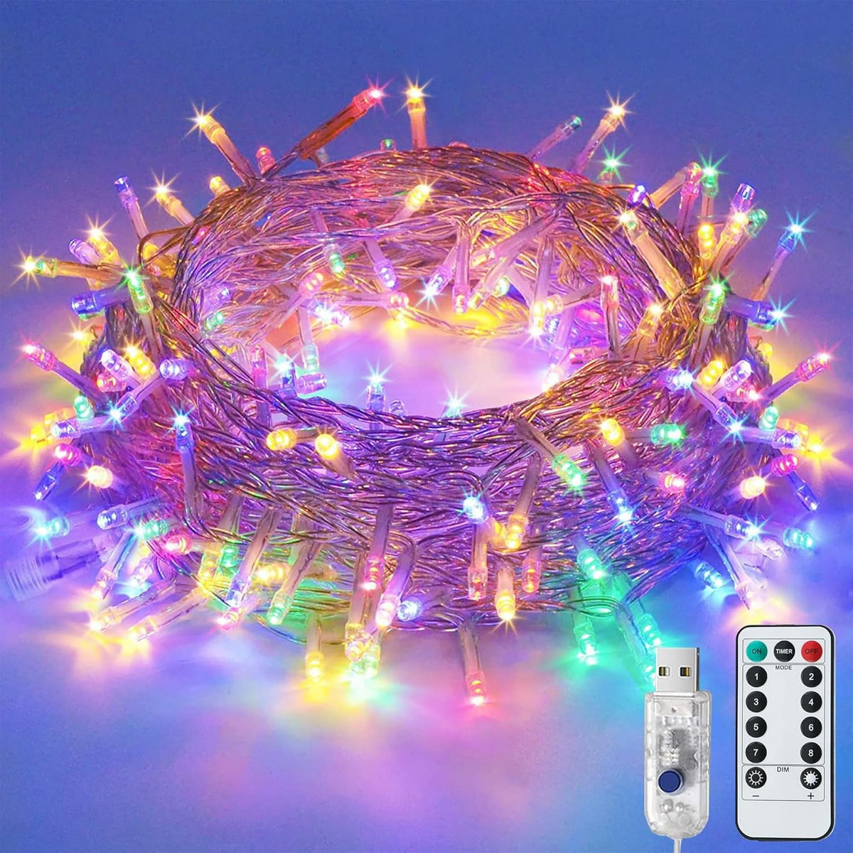 LITYBY Fairy Lights Plug in Waterproof,120LED String Lights Main Powered