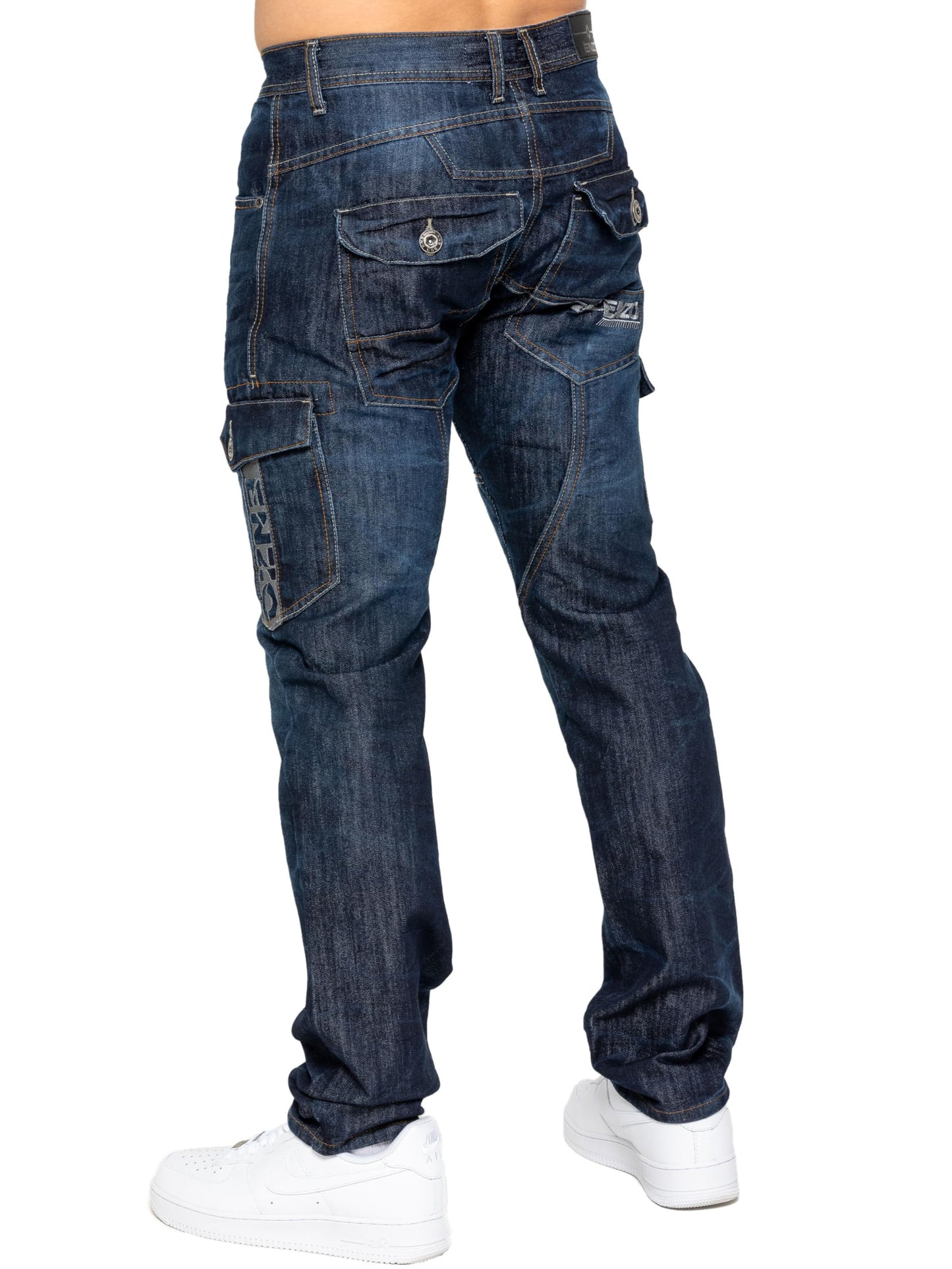 989Zé ENZO Mens Jeans Straight Leg Regular Fit Casual Cotton Denim Pants Trousers All Waist Sizes