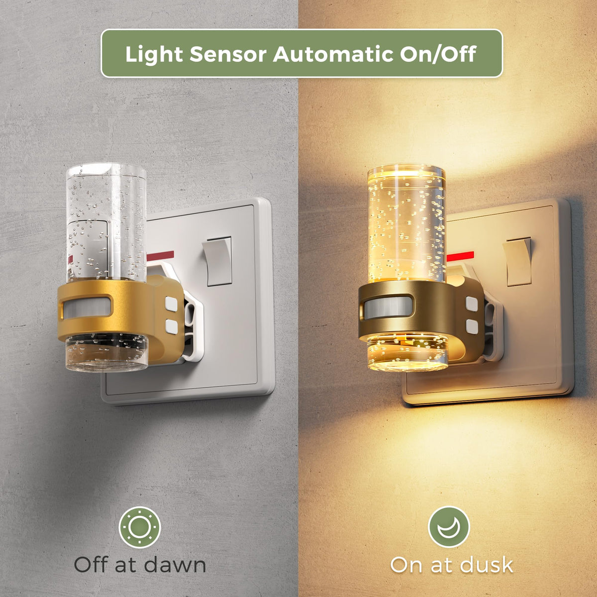 LOHAS-LED Night Light Plug in Wall with Motion Sensor, Dimmable Night Light