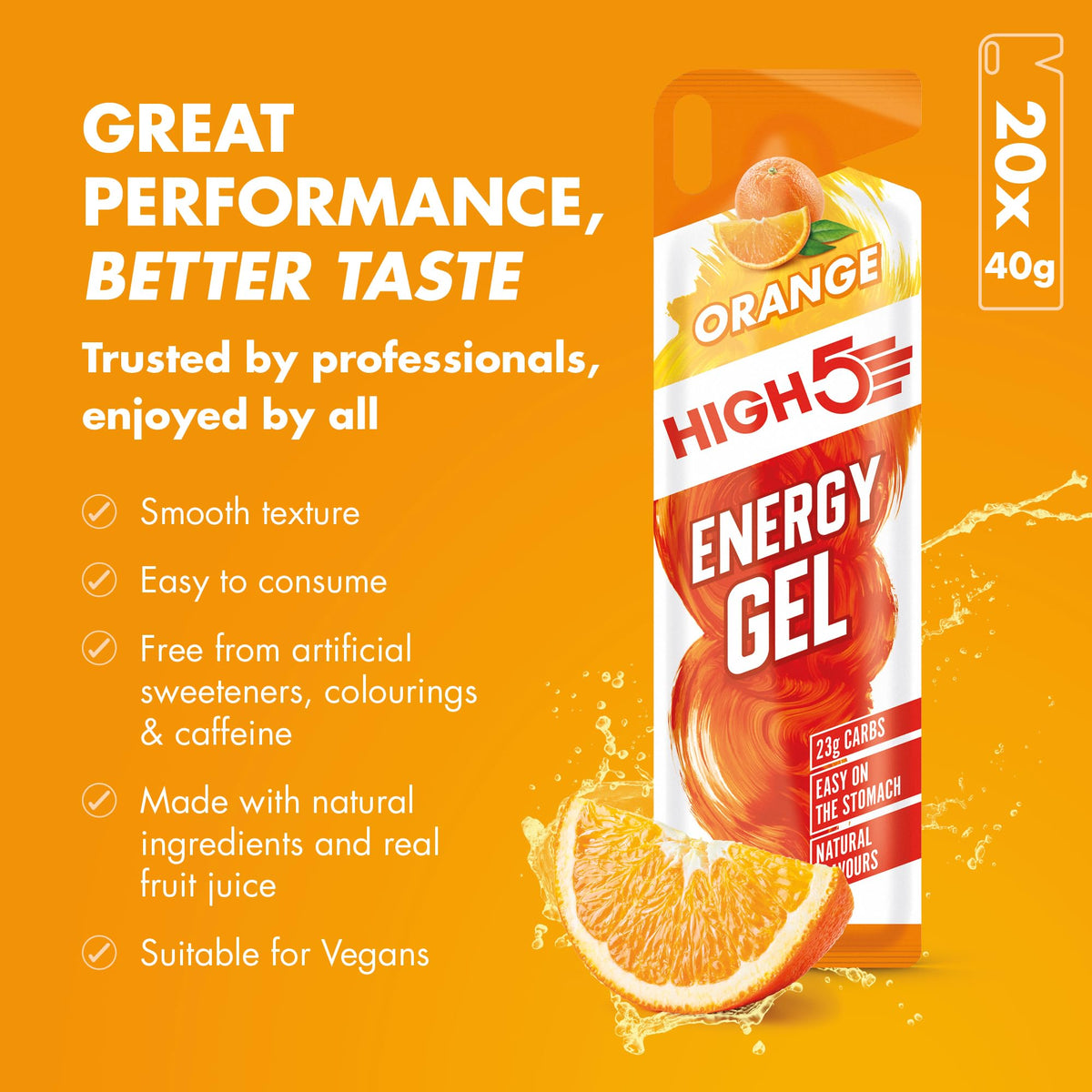 HIGH5 Energy Gels, Running Gel for Fast & Sustained Energy, Mixed, 8 x 40g