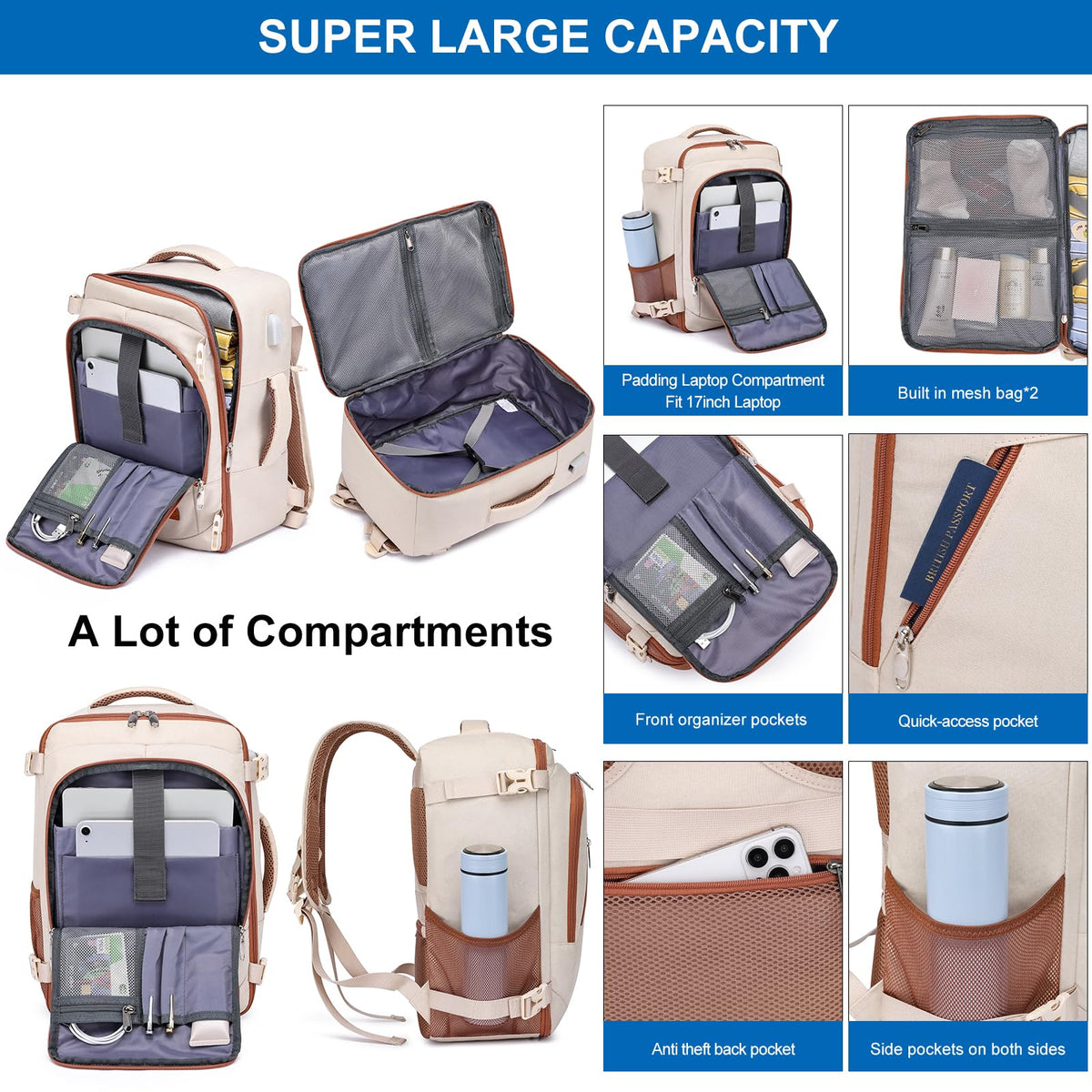 Ryanair Cabin Bags 40x30x20 Underseat 24L Small Travel Backpack Cabin Size