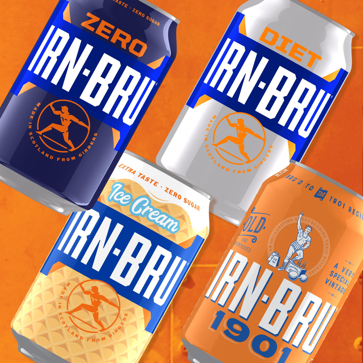 IRN-BRU Carbonated Soft Drink, 24 Pack, 330ml Cans