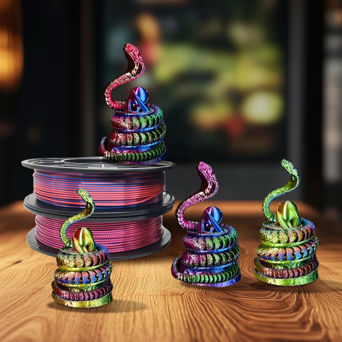 YOUSU 3D Printer Filament Bundle,Glow in The Dark Filament Multicolor,PLA Filament 1.75 mm,Green, Blue,Purple and Rainbow Accuracy +/- 0.03 mm,250g X 4 Pack