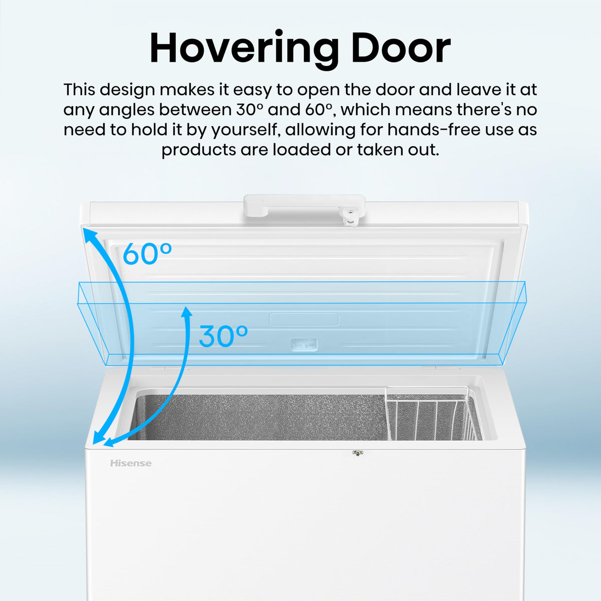 Hisense FC386D4AWLE 297Litres Freestanding Chest Freezer, 4 Star Freezer Rating, E Rated in White