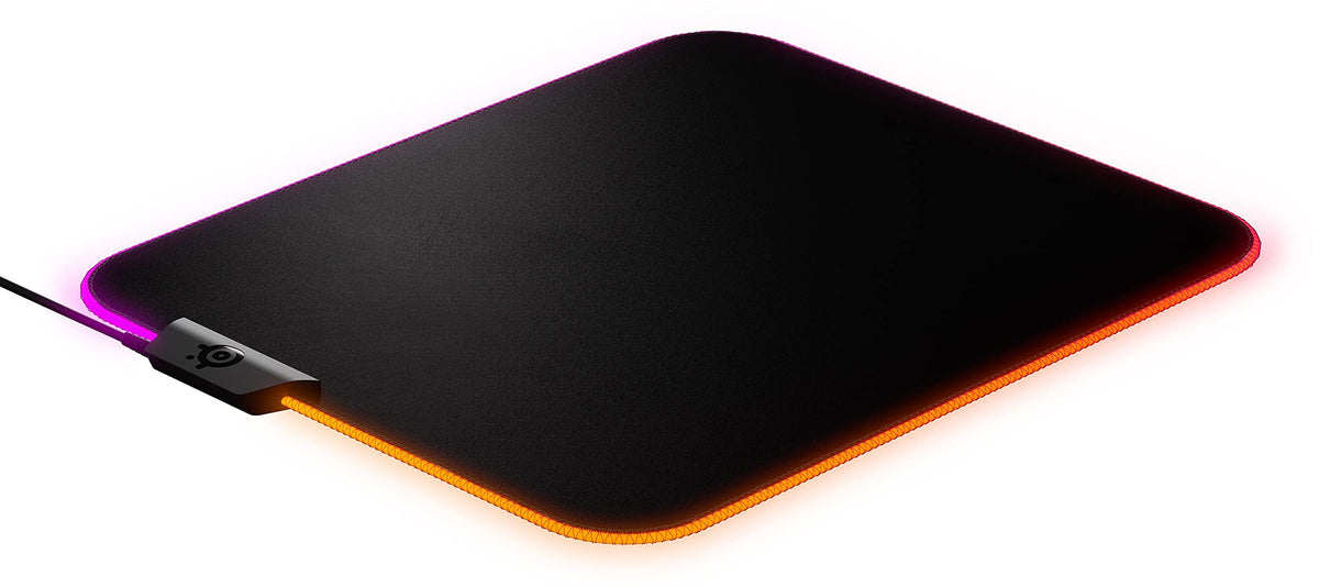 SteelSeries QcK Edge Cloth Gaming Mouse Pad - Never-fray Stitched Edges - Optimized For Gaming Sensors - Size L (450 x 400 x 2mm) - Black