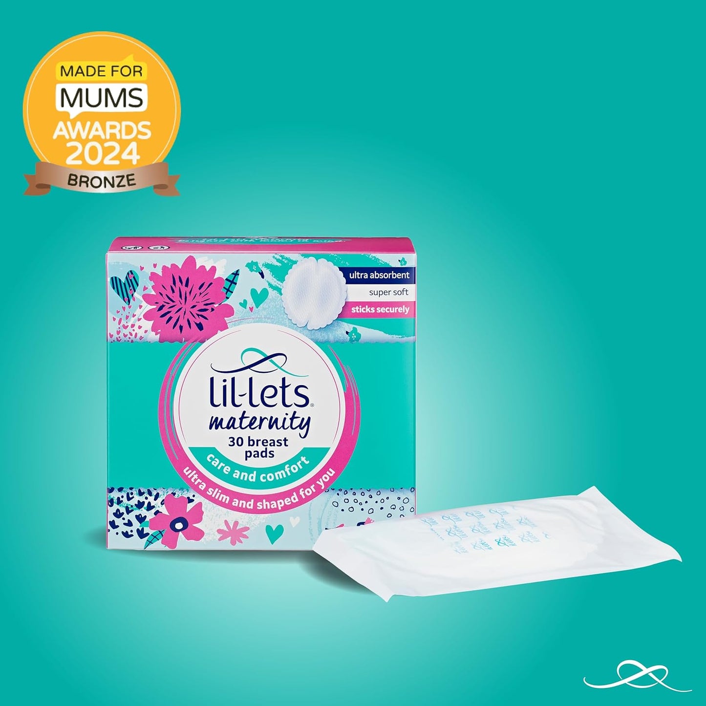 Lil-Lets Maternity BreastPads, X 120 Count, Disposable Nursing Pads, for Breastfeeding Mums, Individually Wrapped, Ultra Slim & Absorbent, 4 Packs