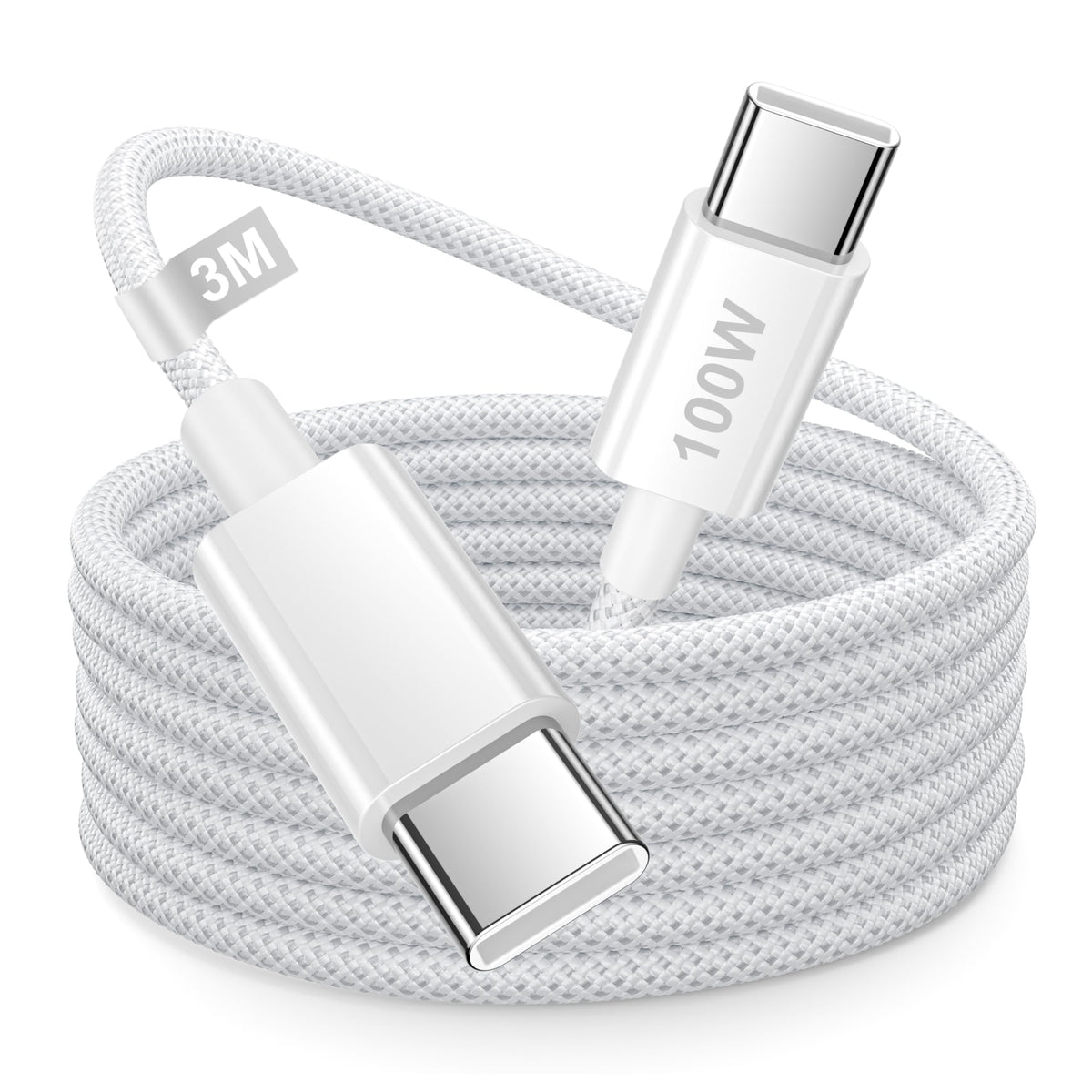 100W USB C Charger Cable 3M, iPhone 15 16 17 Charger Cable 3M Long USB C Cable Fast Charge Type C Fast Charging Lead Wire for iPhone Air/17/16 Pro Max/16e/15 Plus,iPad Pro/Air,Macbook,Samsung S25 S24