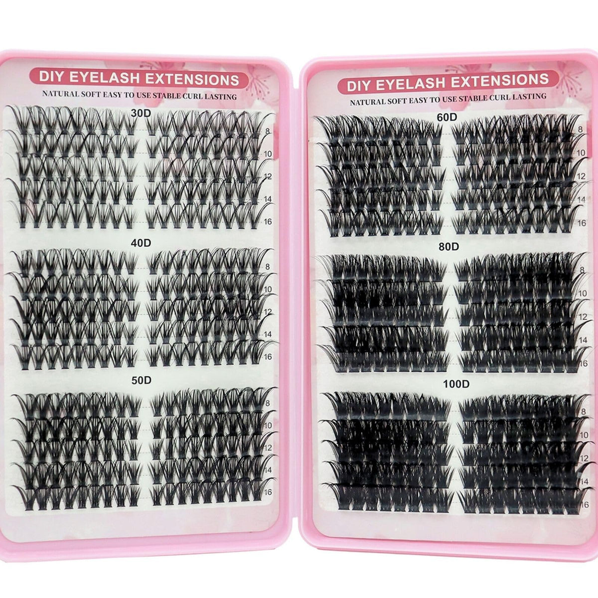 KEYRI 580 Pieces Individual Eyelashes 30-100D Cluster Lashes Kit