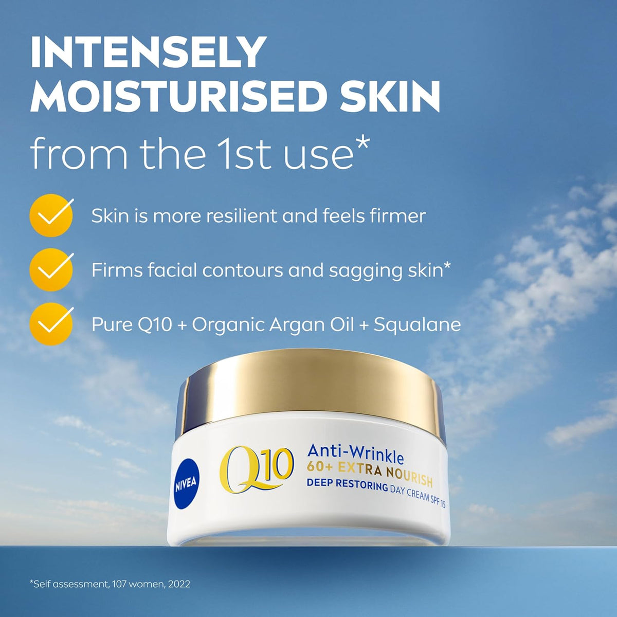 NIVEA Q10 Anti-Wrinkle Extra Nourish Replenishing Day Cream SPF 15, 50 ml