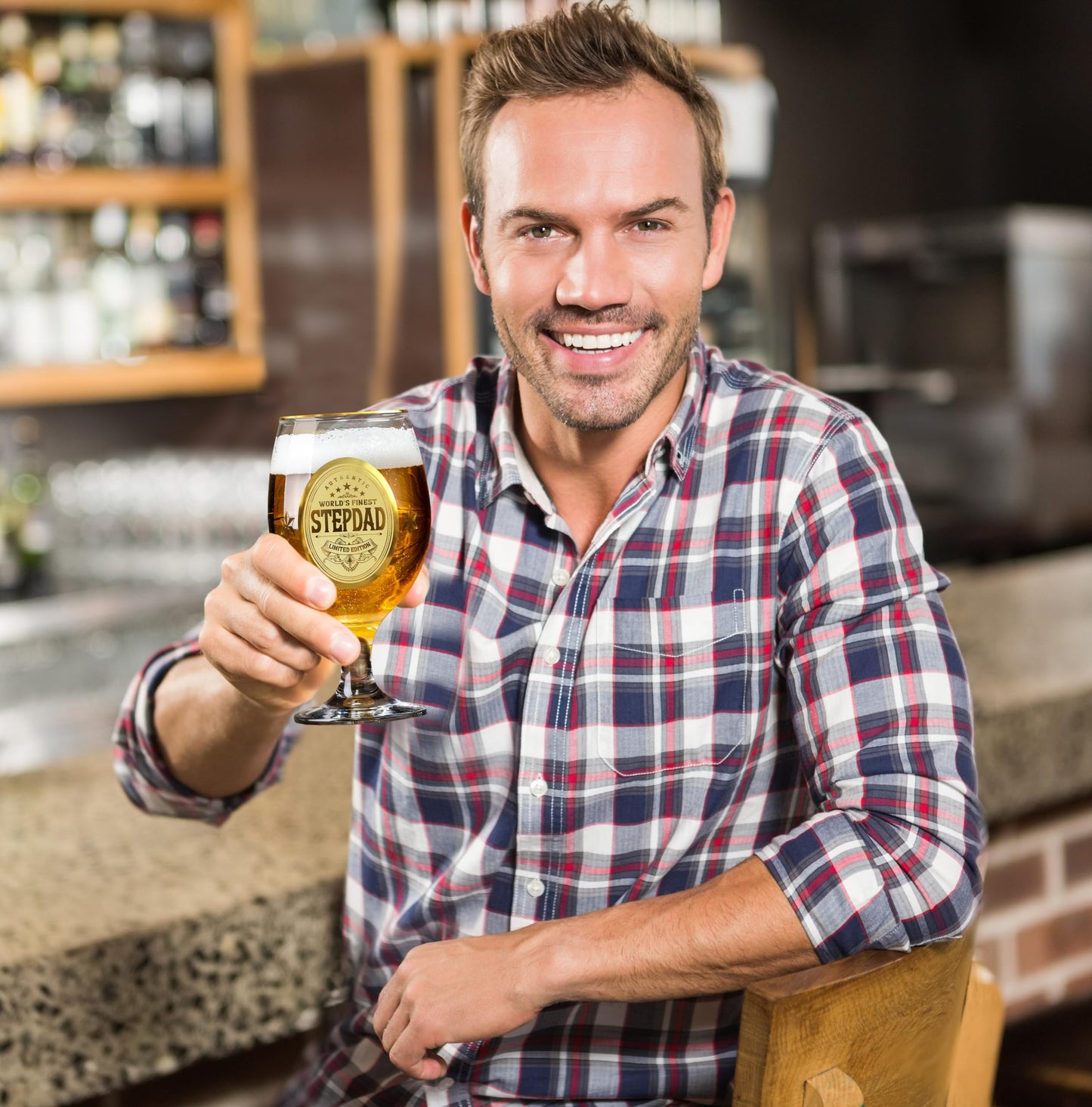 Crownly Crystal® Gold Birthday Gifts: Dad's Beer Glasses
