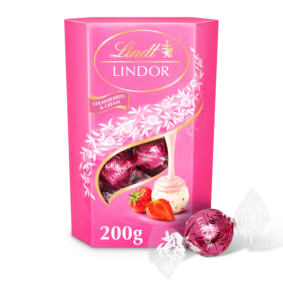 Lindt Lindor White Chocolate Truffles – 200g Box (Approx. 16 Balls) – Smooth Filling – Gift, Birthday, Congratulations Treat
