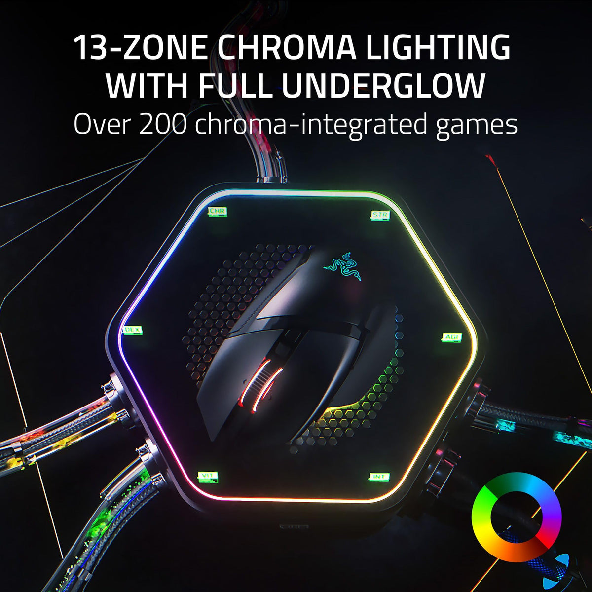 Razer Basilisk V3 - Wired Customisable Gaming Mouse (10+1 Programmable Buttons, HyperScroll Tilt Wheel, 11 Chroma RGB Lighting Zones, Optical Mouse Switches, Focus+ 26K DPI Optical Sensor) Black