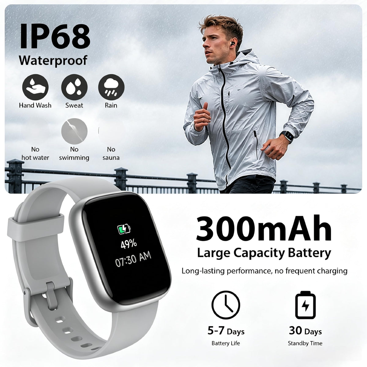 Cillso Smart Watch, Alexa Built-in, 1.83" Bluetooth Calling Fitness Watch