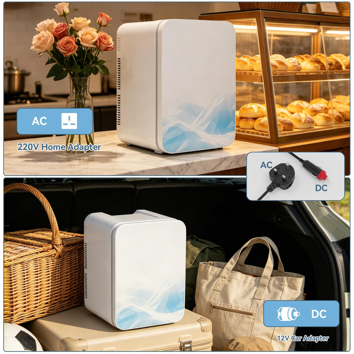 ARTETHYS Mini Fridge for Bedrooms, 20L Small Car Fridges
