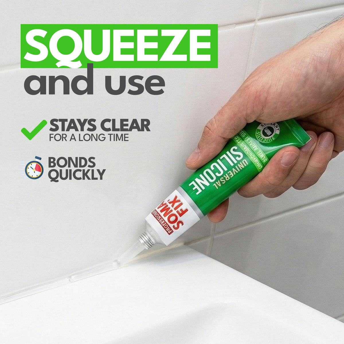 Black Silicone Sealant (No Gun Required) Flexible & Waterproof Sealant