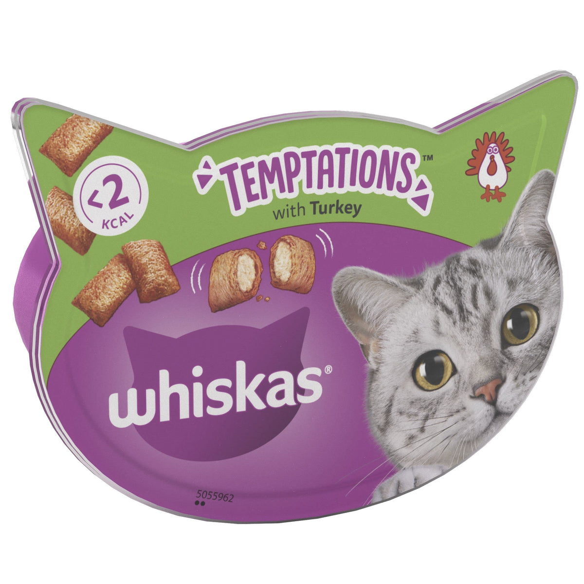 WHISKAS Crunch 100g (Pack of 6) - Tasty Topping Adult Cat Treat Biscuits