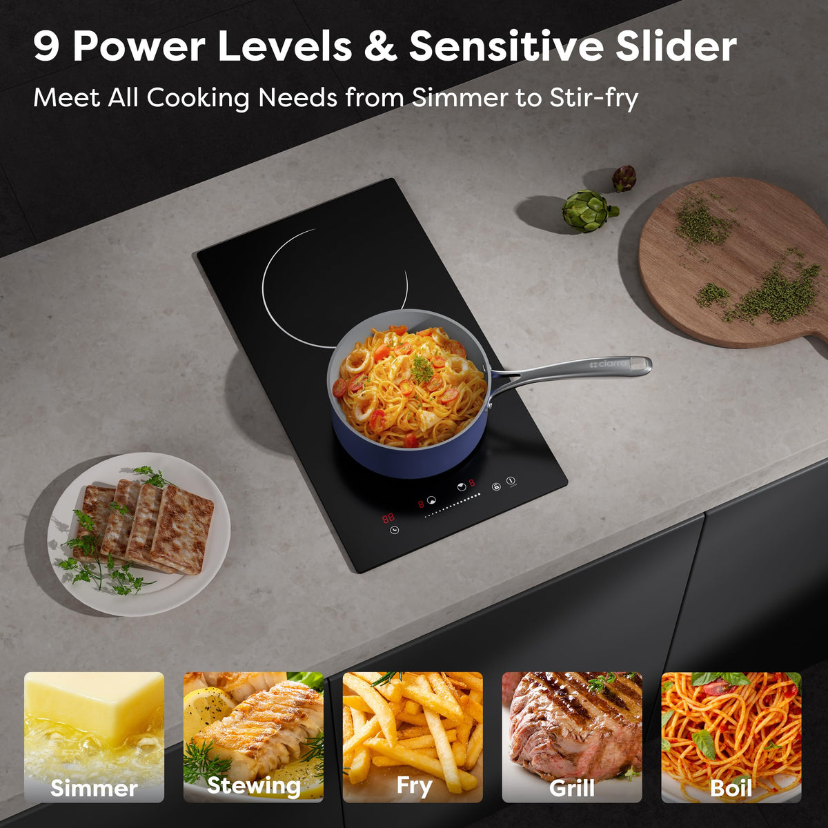 CDV 30cm Ceramic Hob 2 Rings 3200W Dual Ring Built-in Hardwired CDVER322