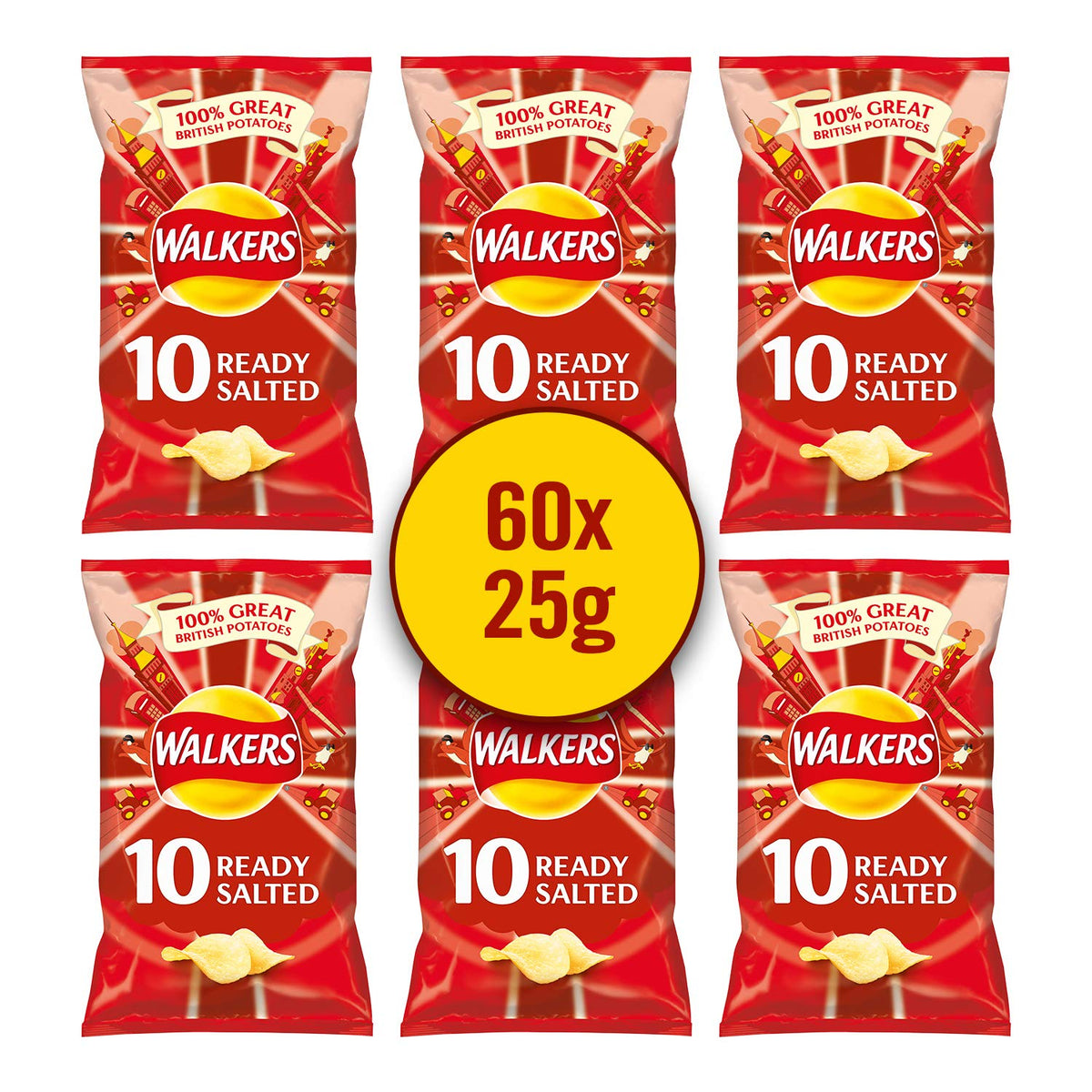 Walkers Baked Snacks Sea Salt 6 x 22g