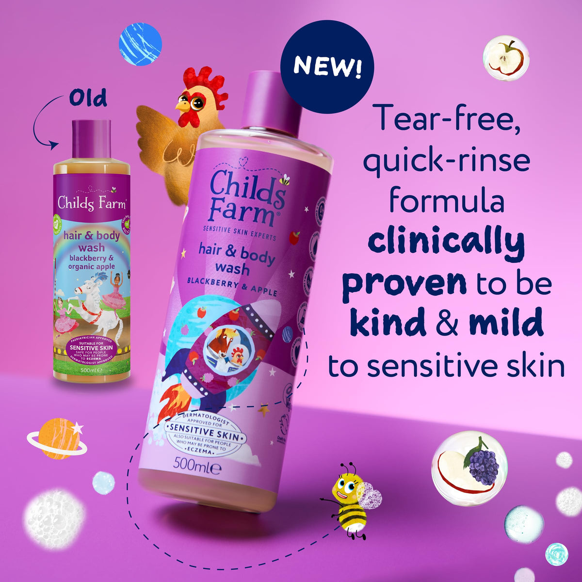 Childs Farm Kids Hair & Body Wash, Sweet Orange | Tear-free, Gently Cleanses | Suitable for Dry, Sensitive Skin, 500ml