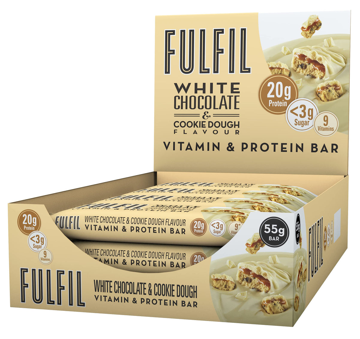 FULFIL Vitamin and Protein Bars, Chocolate Salted Caramel Flavour, 15 x 55g