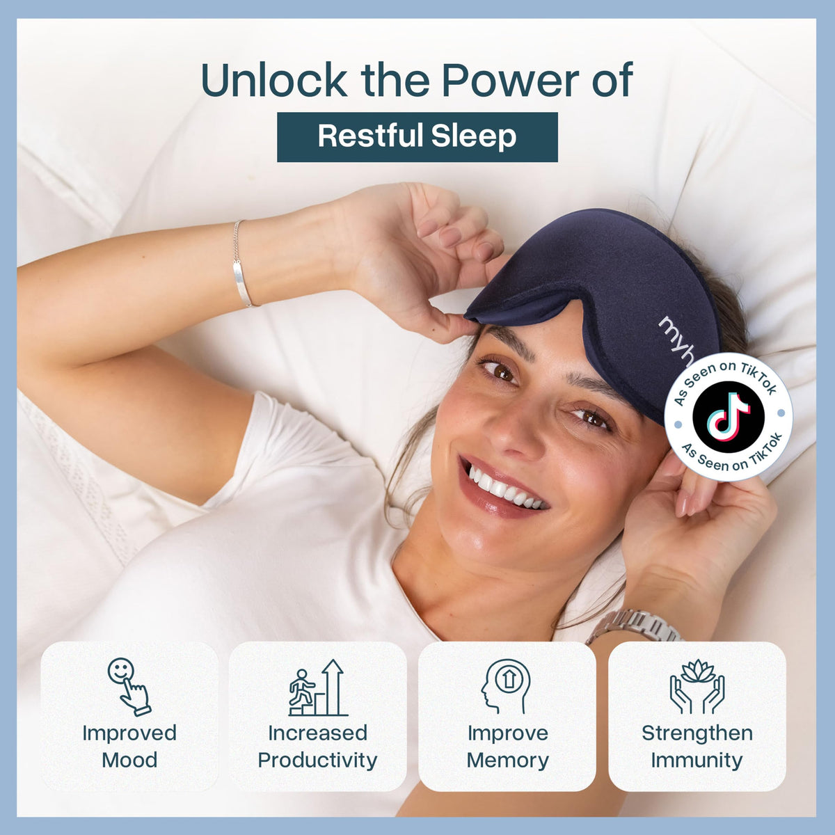 MyHalos Blackout Sleep Mask, Eye Mask for Sleeping, Zero Pressure, Travel