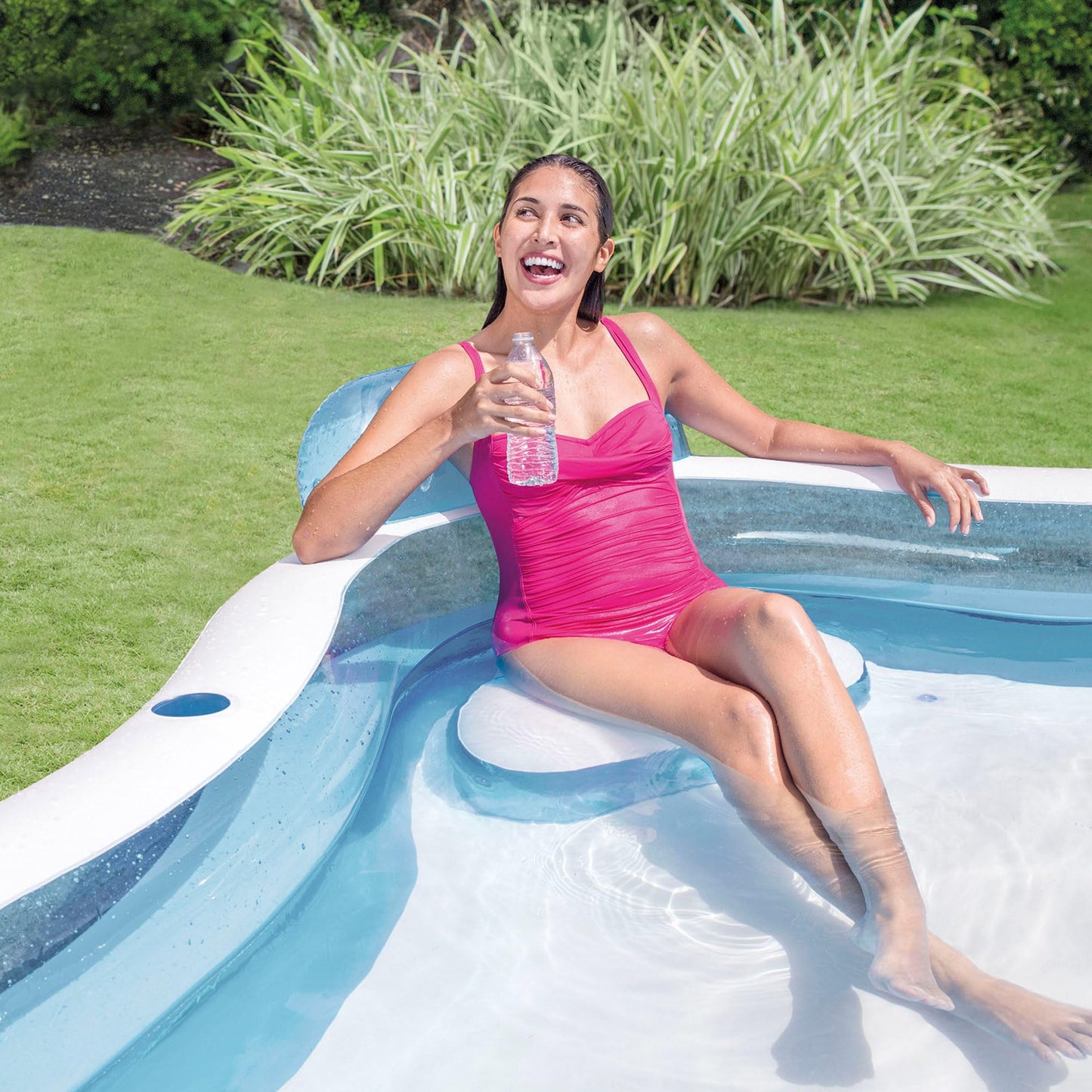 Intex 56475NP - Inflatable Swim Center Family Lounge, 90 x 90 x 26 inches, Multi-color