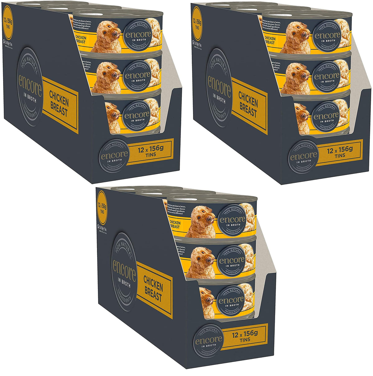 Encore 100% Natural Wet Dog Food, Chicken with Fish Selection in Broth 100g Pouch (Pack of 15x100g)