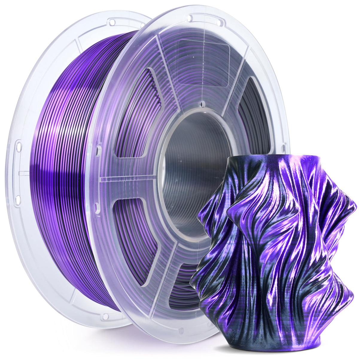 SUNLU Silk PLA+ Filament, Shiny Metallic Silk 3D Filament 1.75mm