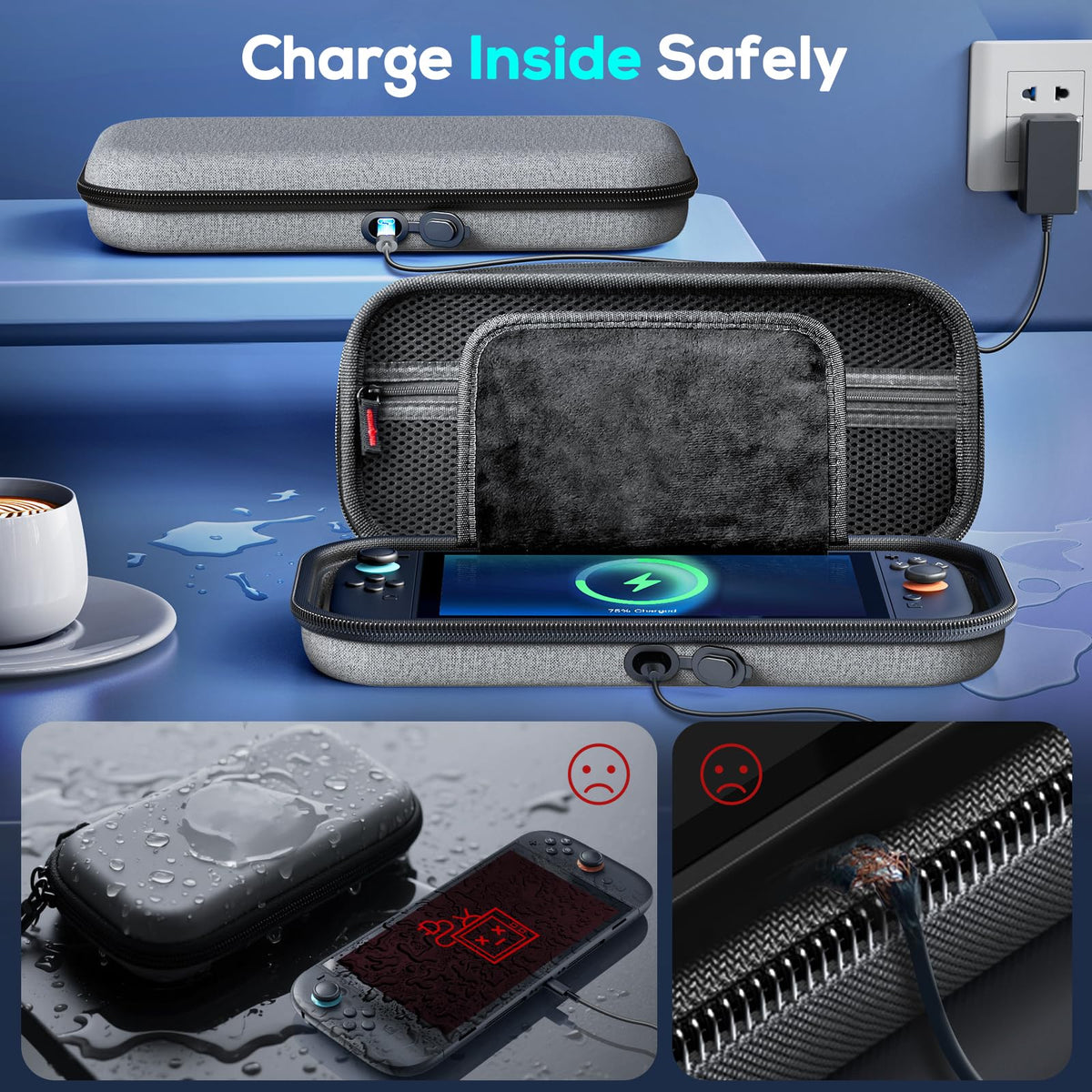 Case for Nintendo Switch 2, Travel Case with Charging Hole and 10 Game Card