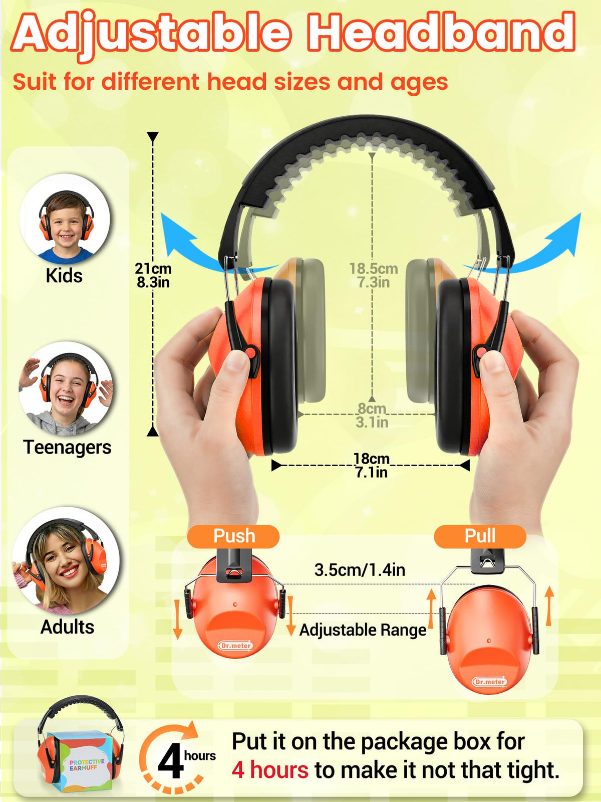 Dr.meter Ear Defenders Children SNR 27.4dB for Autism, Sensory Needs