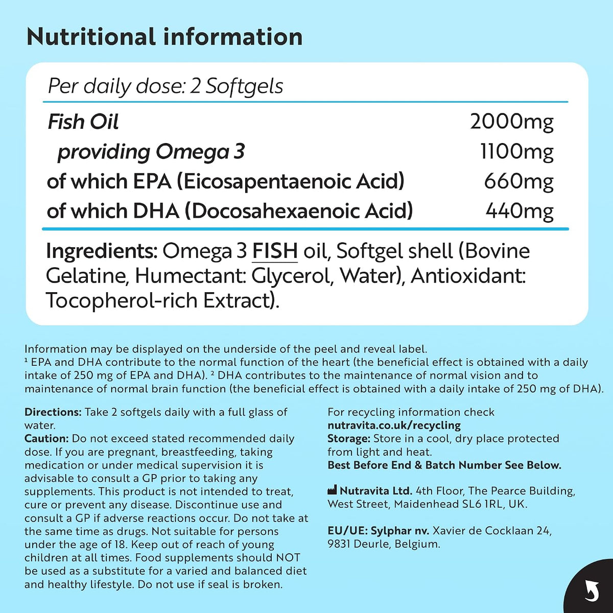 Nutravita Omega 3 Capsules High Strength 2000mg - Which? Best Buy