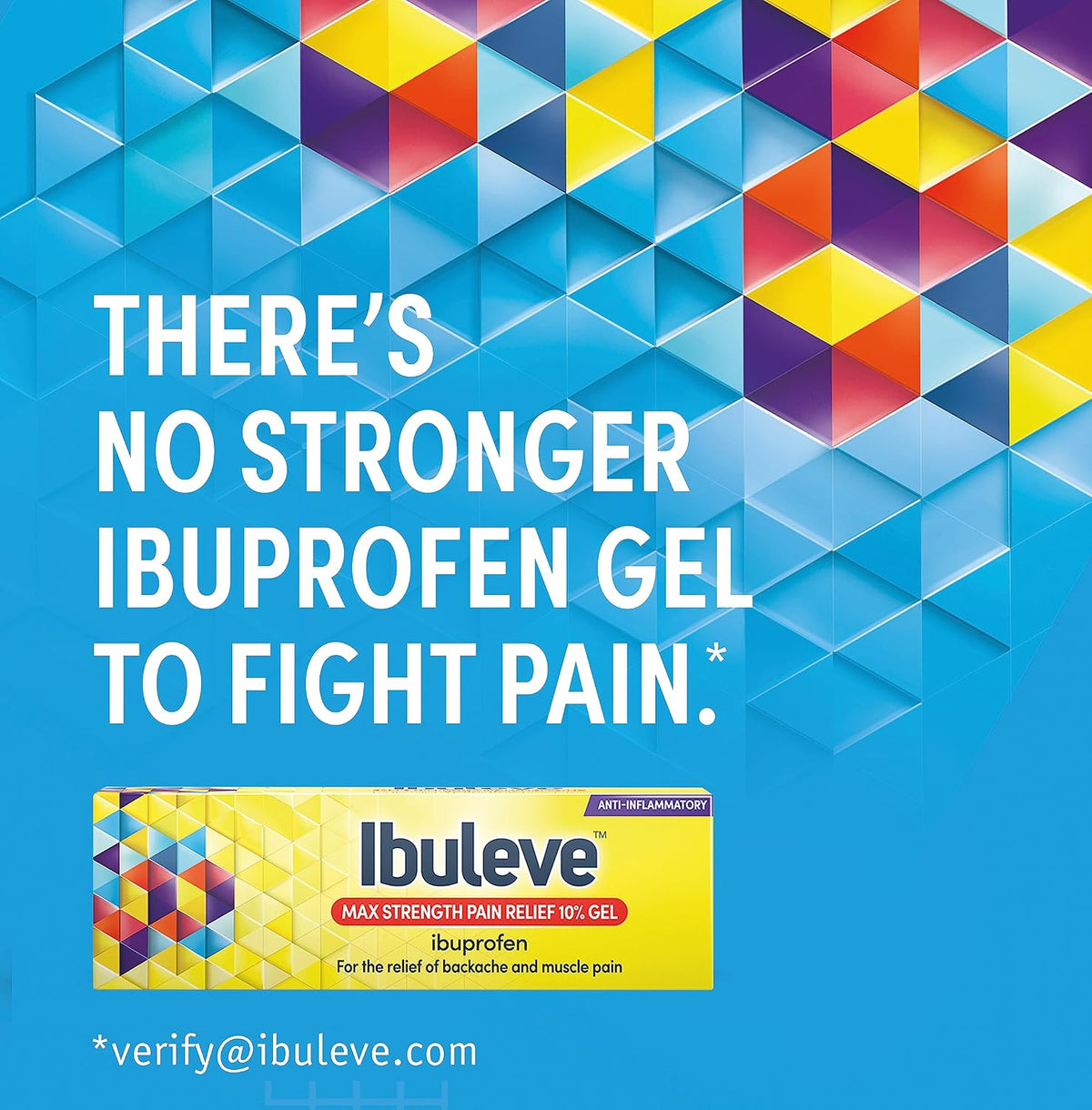 Ibuleve Max Strength Pain Relief 10% Ibuprofen Gel, Maximum Anti-Inflammatory Relief for Joint Pain, Sprains, Backache, Muscular Pains and Sports Injuries, 50 g