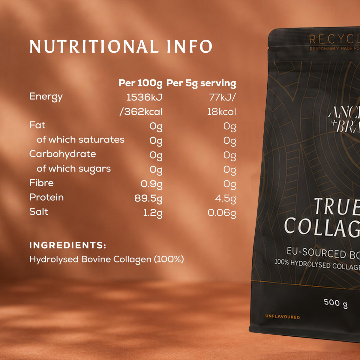 Ancient + Brave True Collagen Powder 200g | 40 Servings | Bovine Collagen