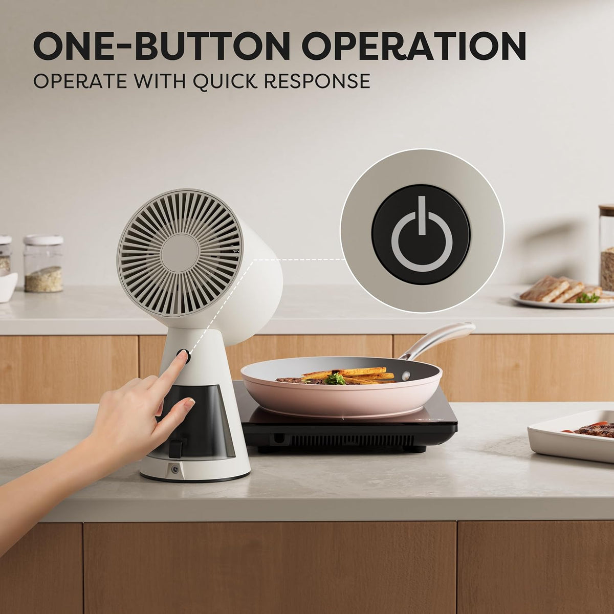 CIARRA CBPHW01 Portable Desktop Cooker Hood Recirculating 2 Speeds White